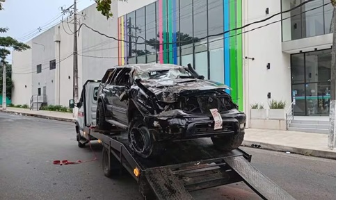 Camioneta de presunto líder narco volcó en Lambaré