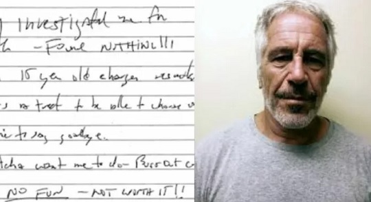 Publican supuesta nota de suicidio atribuida a Jeffrey Epstein