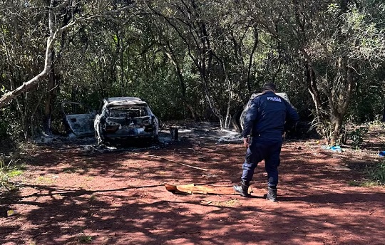 Hallan vehículos calcinados que serían clave en el megaasalto de Santa Rita