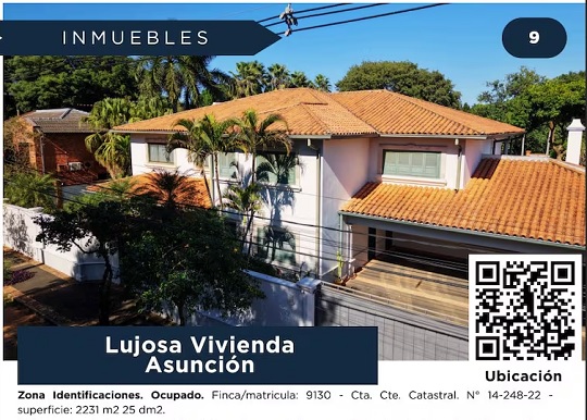 Senabico pondrá a la venta mansión, inmuebles rurales y vehículos en nueva subasta