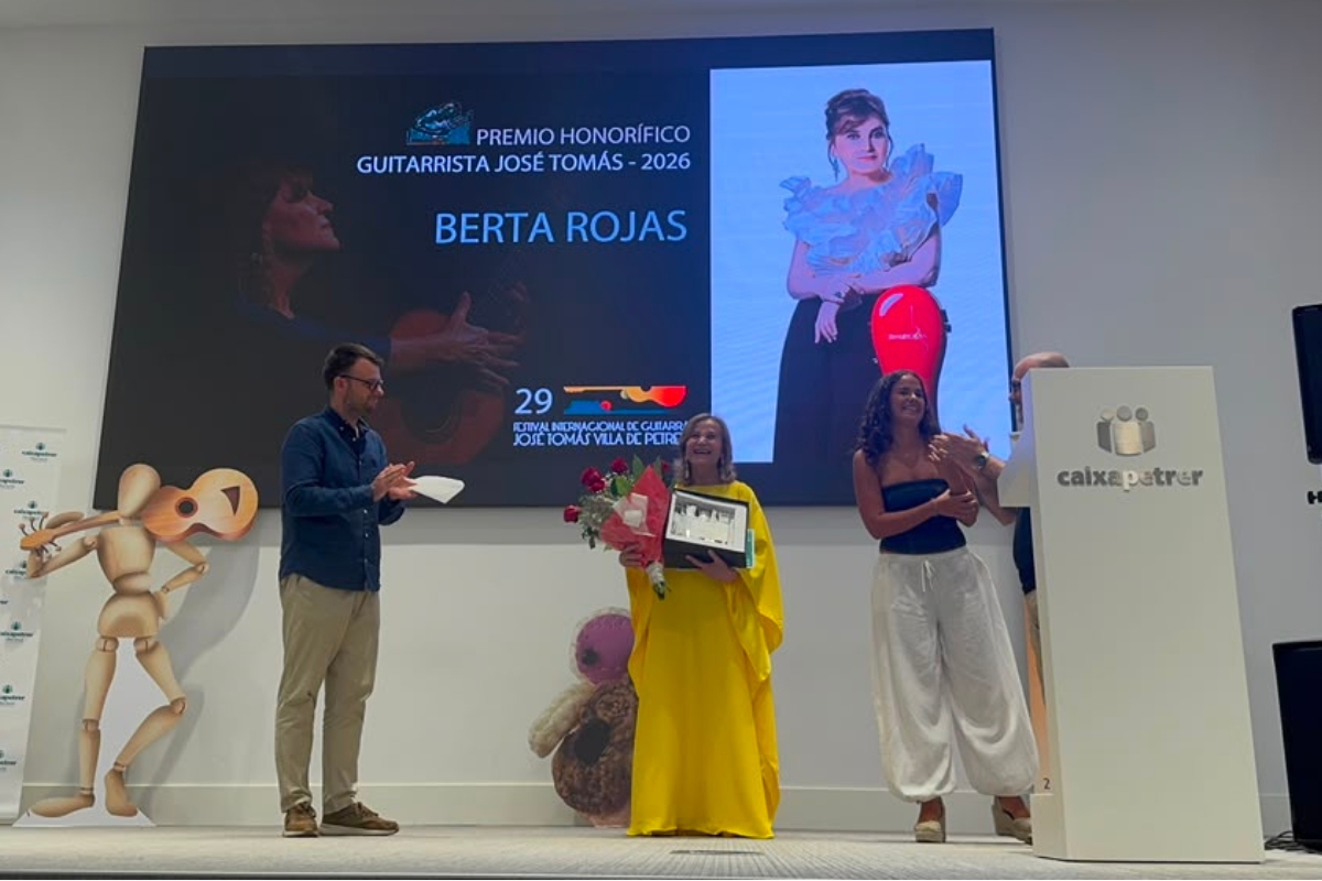 Berta Rojas recibe el Premio Honorífico Guitarrista José Tomás 2026 en España
