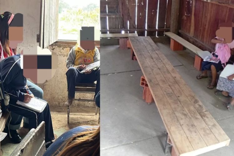 Alumnos indígenas volverán a clases con sillas rotas y tablones